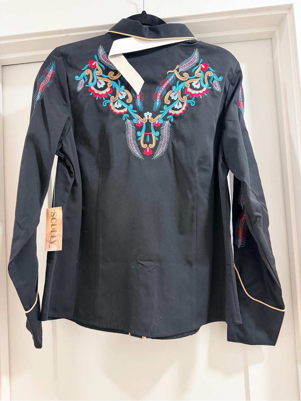 Scully Black Western Embroidered Button-Down Shirt - Picture 4 of 6